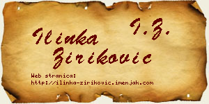 Ilinka Ziriković vizit kartica